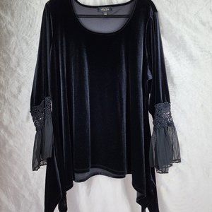 Melissa Paige Women's 2X Stretch Scoop Neck Bell Sleeve Tunic Top  - WOW!